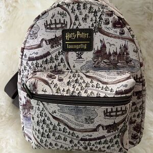 Loungefly HARRY POTTER Map Backpack purse - Cream and Brown.